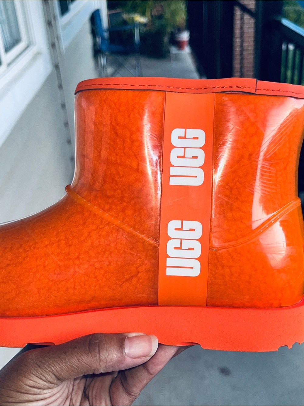 UGG Kids Bright Orange Gloss Rain Boot